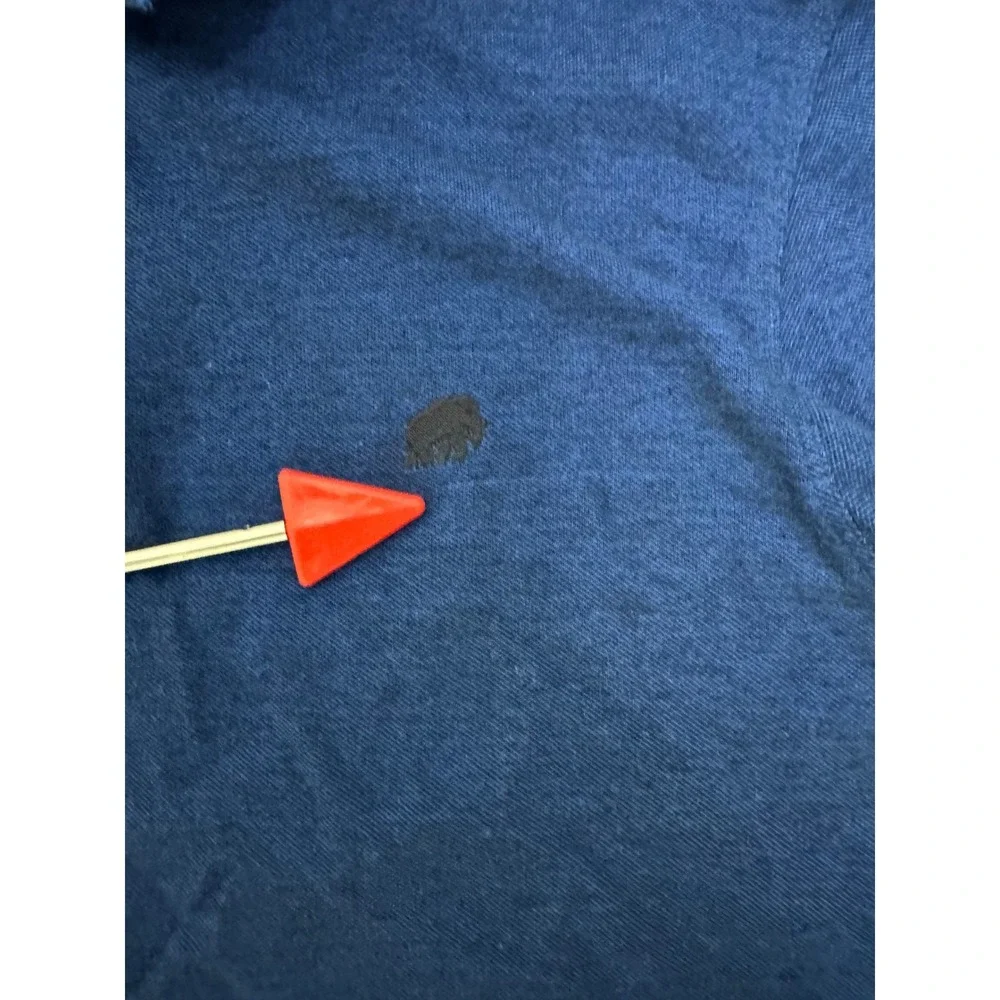 Banana Republic Organic Cotton Pique Polo Vibrant Royal Large Flaw See Pics ASIS